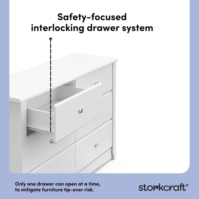 Crescent 6 Drawer Double Dresser