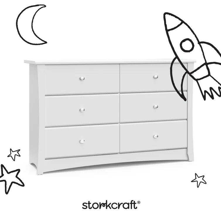Crescent 6 Drawer Double Dresser