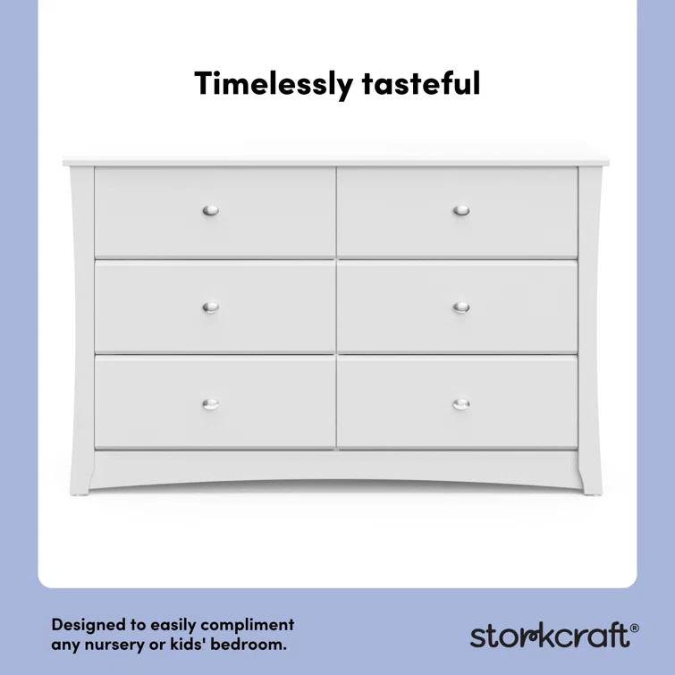 Crescent 6 Drawer Double Dresser