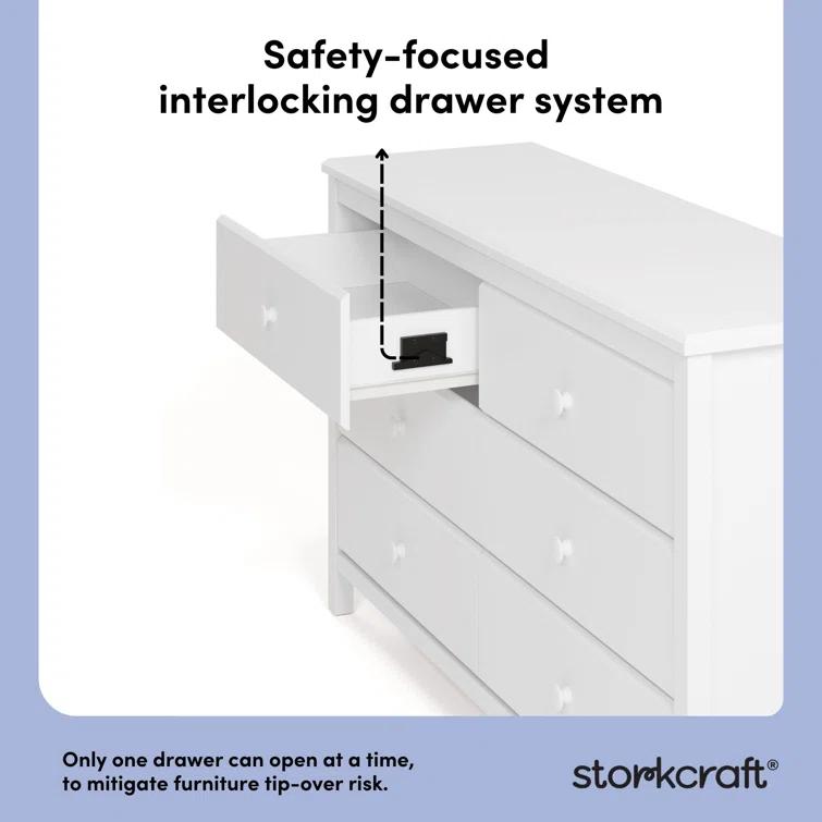Alpine 6 Drawer Double Dresser