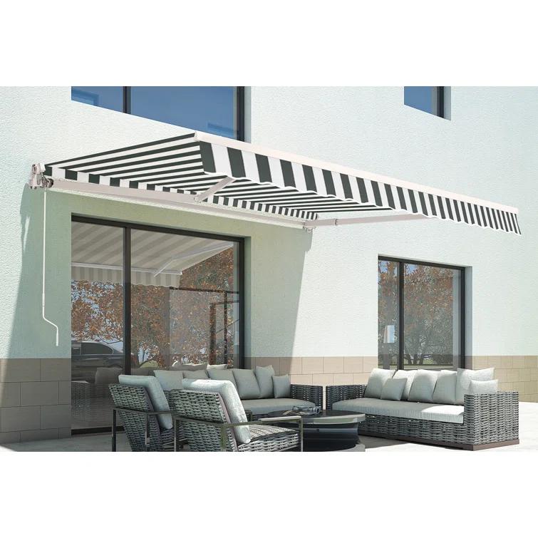 MCombo Manual Retractable Patio Door/Window Awning, Sunshade Shelter Outdoor Canopy