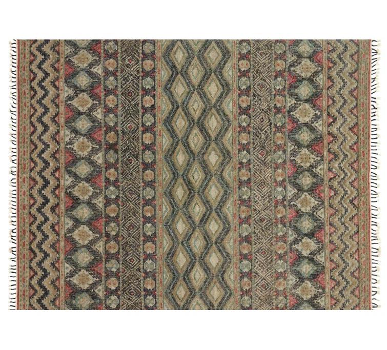 Hand-Knotted Indigo Wool-Cotton Blend Rectangular Rug