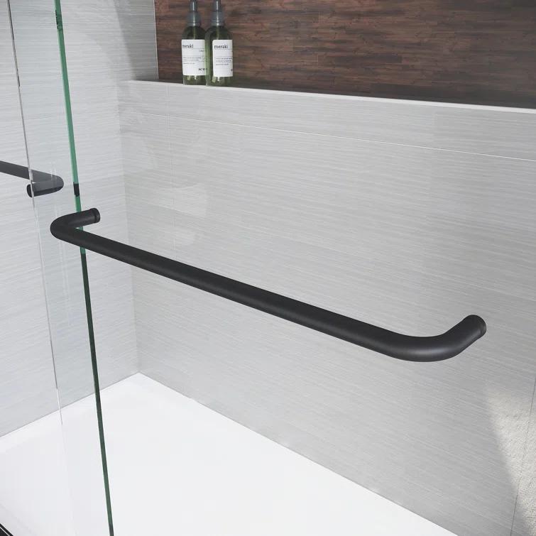 LOONGFIELD Sliding Shower Glass Door 56-60 In. W X 72 In. H, Adjustable Semi Frameless Shower Door, Certified Thick Clear Clear Tempered Glass, 304 Stainless Steel Handles ASTARQ-W2269P144324