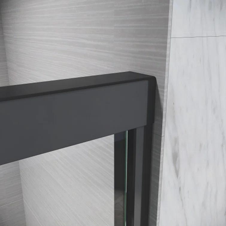 VODYXSEP Sliding Shower Glass Door 56-60 In. W X 72 In. H, Adjustable Semi Frameless Shower Door, Certified Thick Clear Clear Tempered Glass, 304 Stainless Steel Handles Y4VO-W2269P144322