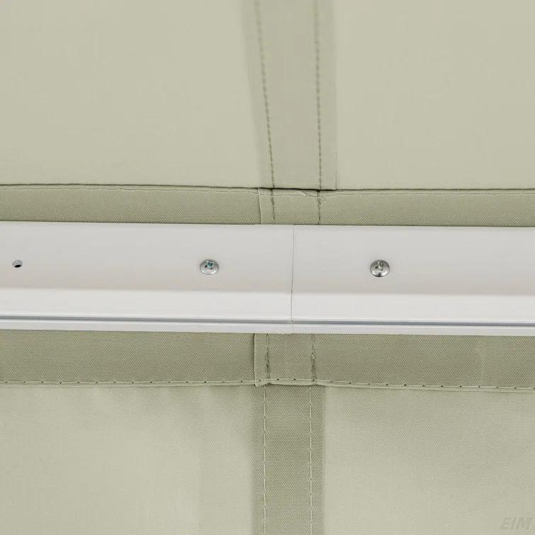 8' X 7' Patio Retractable Awning, Manual Exterior Sun Shade Deck Window Cover, Grey