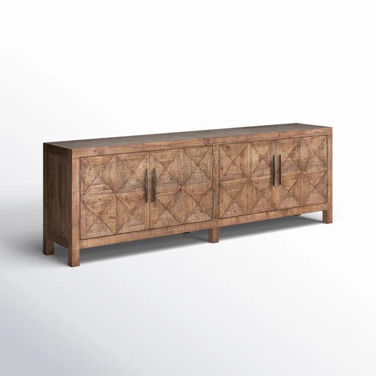 103.5'' Beige Pine Transitional Sideboard with Iron Hardware