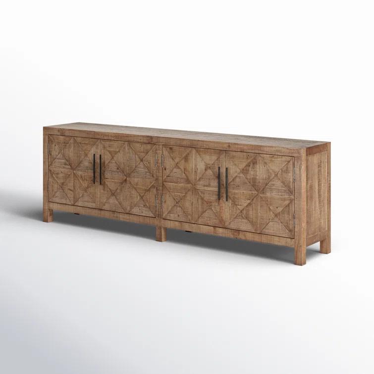 103.5'' Beige Pine Transitional Sideboard with Iron Hardware