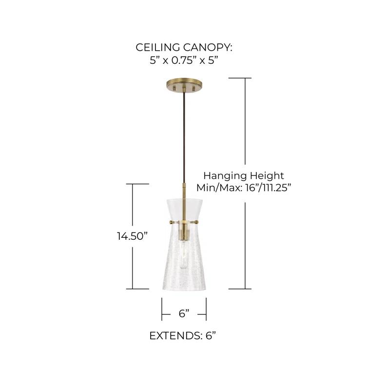 Mila 1 - Light Aged Brass Cone Pendant