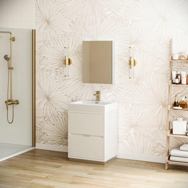 Fresca Valencia 24" Freestanding Single Sink Bathroom Vanity Set w/ Medicine Cabinet (Faucet Not Included)