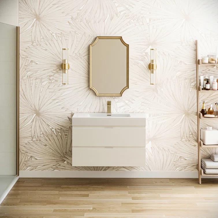 Fresca Valencia 36" Wall Mount Single Sink Bathroom Vanity with Top and Sink (Faucet Not Included)