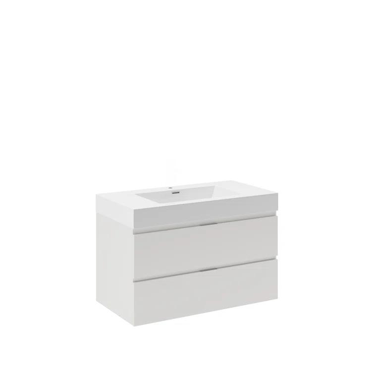 Fresca Valencia 36" Wall Mount Single Sink Bathroom Vanity with Top and Sink (Faucet Not Included)