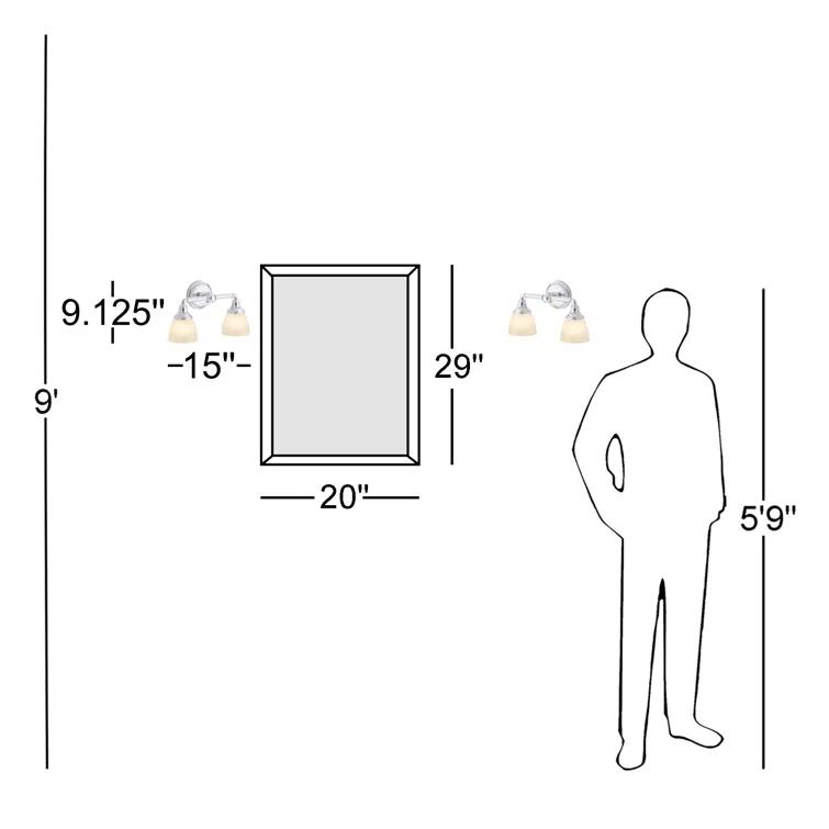 Devonshire 2 Light Indoor Bathroom Vanity Light Fixture, Position Facing Up or Down, UL Listed