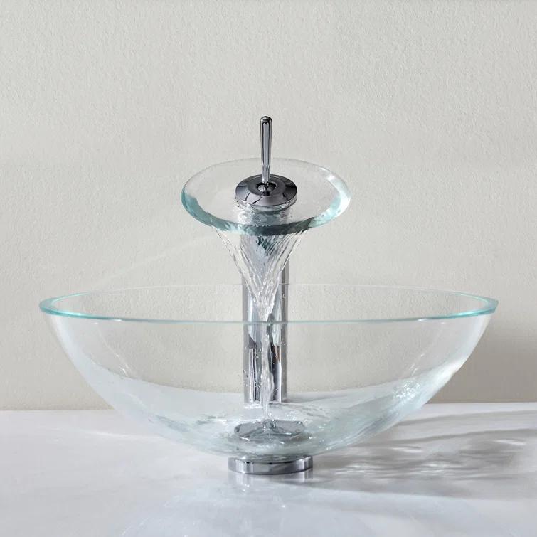 Premium Faucet Glass WaterfallVessel Bathroom Sink