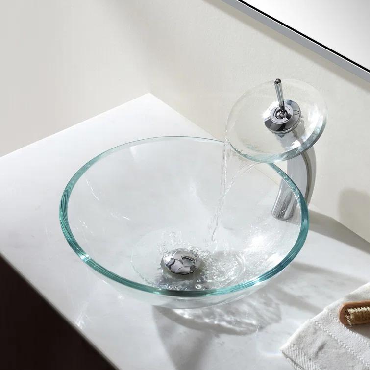 Premium Faucet Glass WaterfallVessel Bathroom Sink