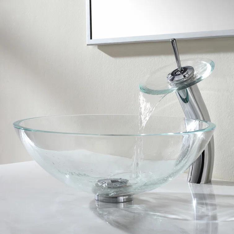 Premium Faucet Glass WaterfallVessel Bathroom Sink