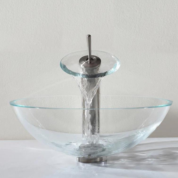 Premium Faucet Glass WaterfallVessel Bathroom Sink
