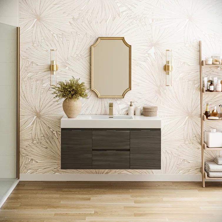 Valencia 48" Wall Mount Single Sink Bathroom Vanity with Top and Sink (Faucet Not Included)