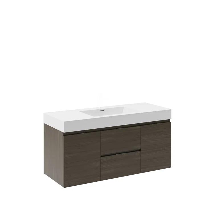Valencia 48" Wall Mount Single Sink Bathroom Vanity with Top and Sink (Faucet Not Included)