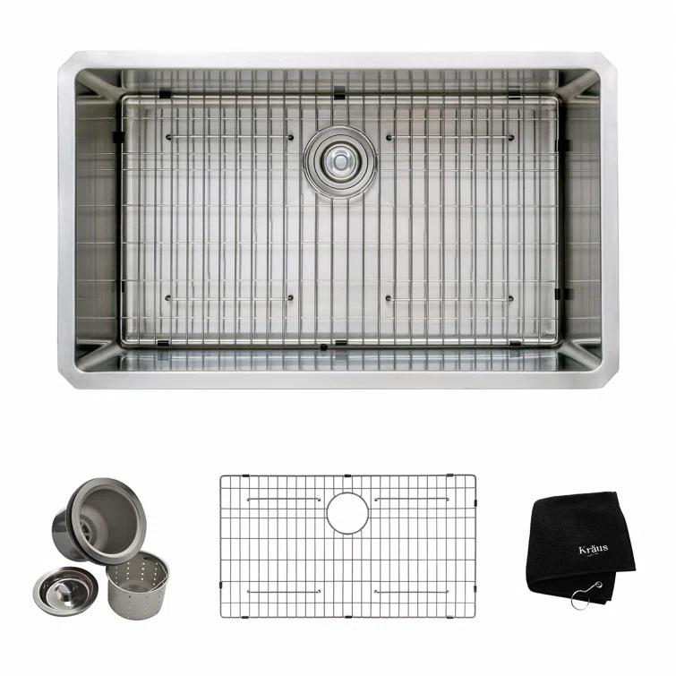 KRAUS Standart PRO™ Undermount 16 Gauge Stainless Steel Kitchen Sink