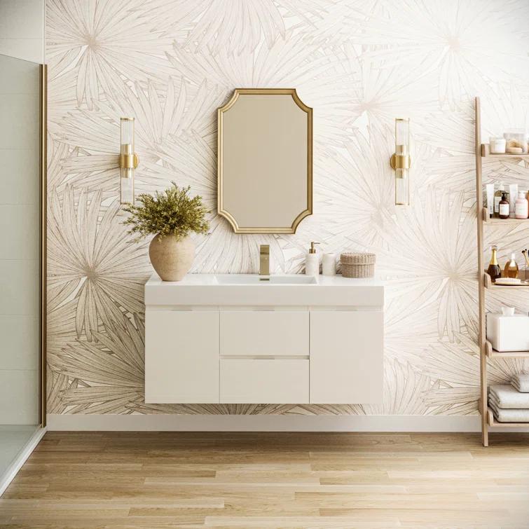 Valencia 48" Wall Mount Single Sink Bathroom Vanity with Top and Sink (Faucet Not Included)