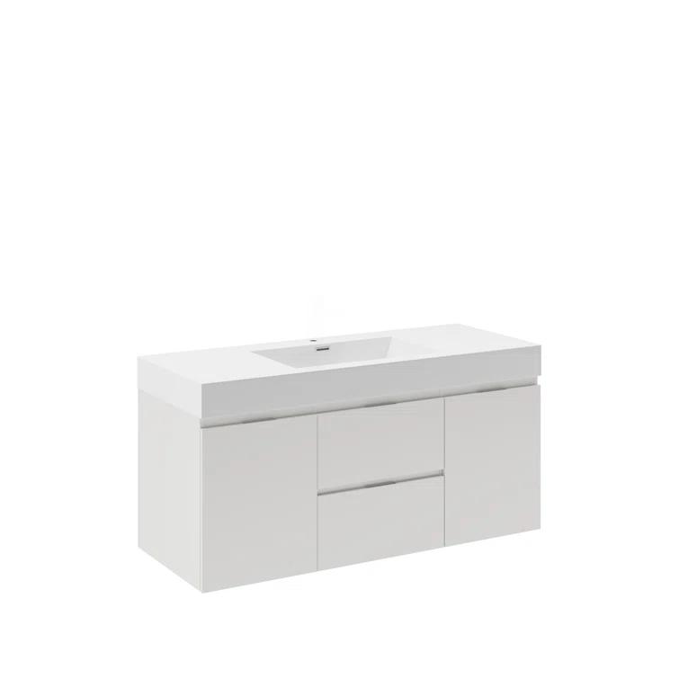 Valencia 48" Wall Mount Single Sink Bathroom Vanity with Top and Sink (Faucet Not Included)