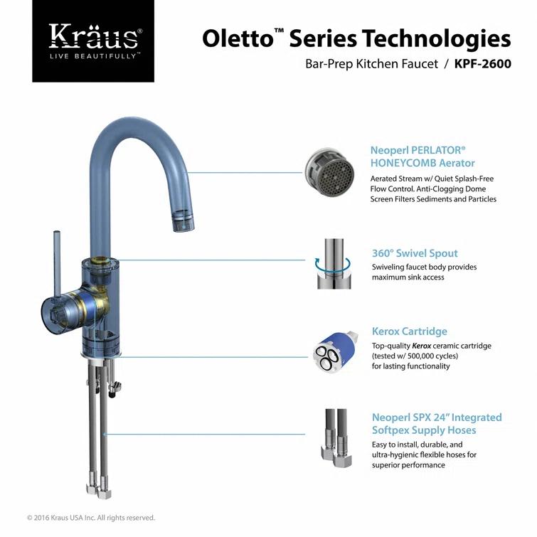 Oletto™ Single Handle Kitchen Bar Faucet
