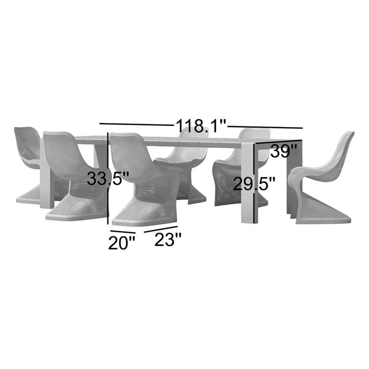 Farrah 118.1'' Rectangular 6 - Person Outdoor Dining Set