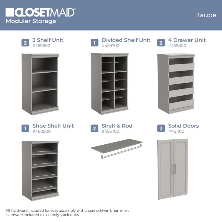 Modular Storage 21.38" W Shoe Shelf Unit with 4 Shelves