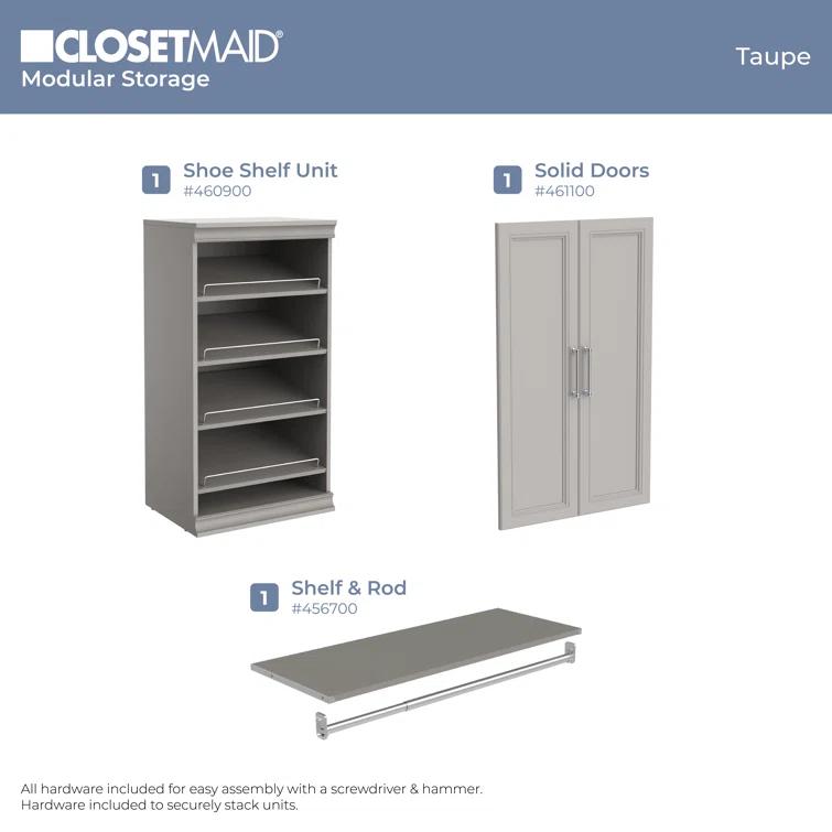 Modular Storage 21.38" W Shoe Shelf Unit with 4 Shelves
