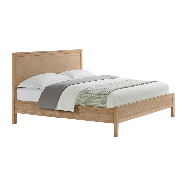 Arden 5-Piece King Bedroom Furniture Set w/ King-Sized Bed, 2x 2-Drawer Nightstands, 5-Drawer Chest & 6-Drawer Double Dresser, Solid Wood Set, Metal Bar Handles & Elegant Light Driftwood Finish