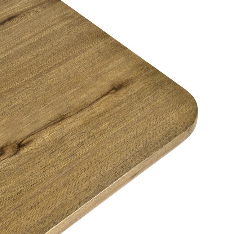 Light Brown Oak Wood Rectangular Dining Table