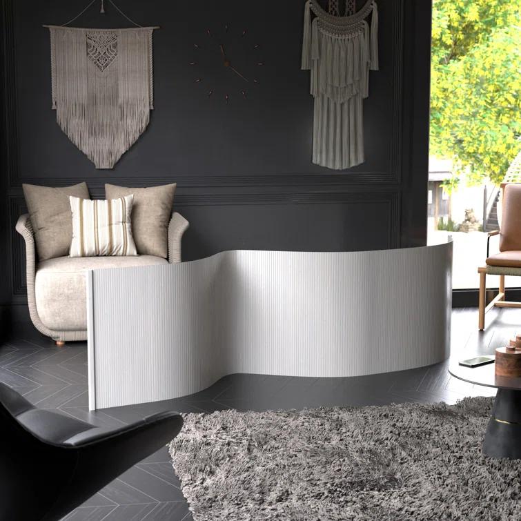 2 ft. Short Bamboo Wave Screen - White