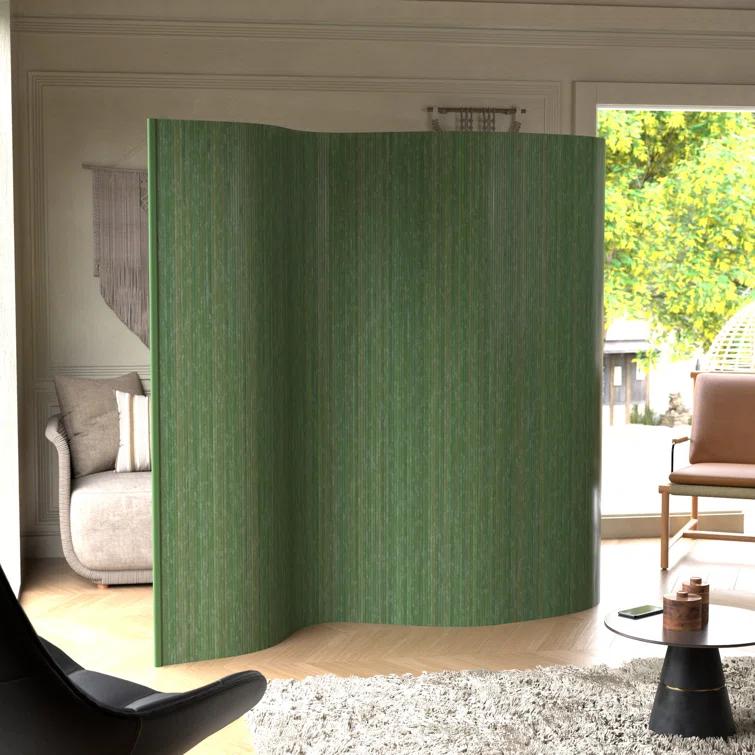 6 ft. Tall Bamboo Wave Screen - Distressed Green
