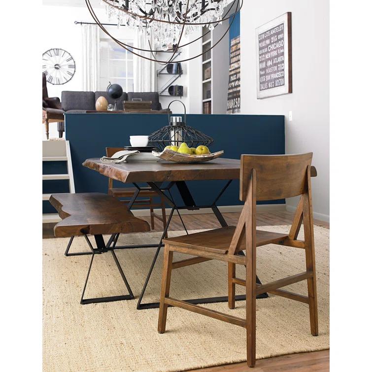 Nottingham Antique Zinc & Walnut 72" Industrial Dining Bench