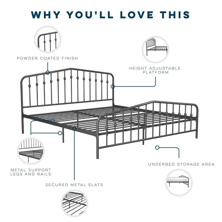 Novogratz Bushwick Metal Platform Bed