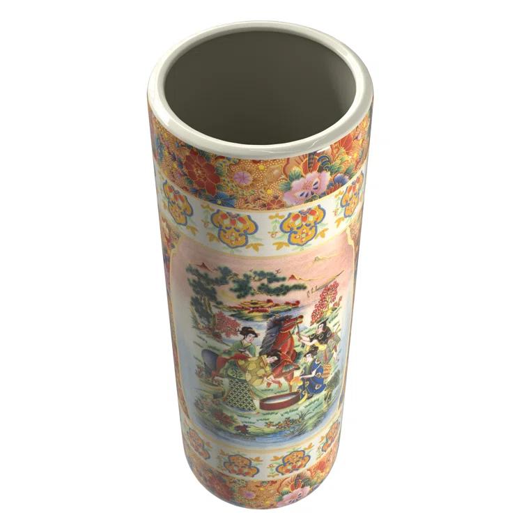 24" Horse in Meadow Porcelain Umbrella Stand