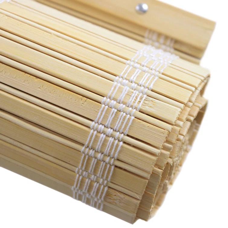 Oriental Furniture Cordless Light Filtering Bamboo Roman Window Shades, Beige, 2" x 24"