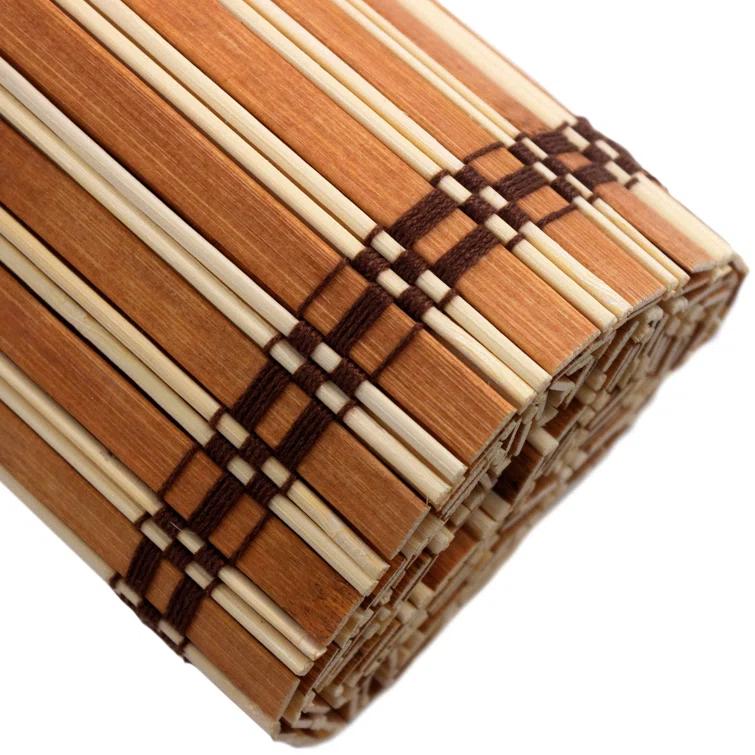Burnt Bamboo Cordless Window Shade - Two-tone Honey 24" W