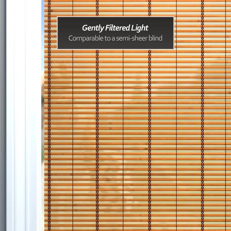 Burnt Bamboo Cordless Window Shade - Two-tone Honey 24" W