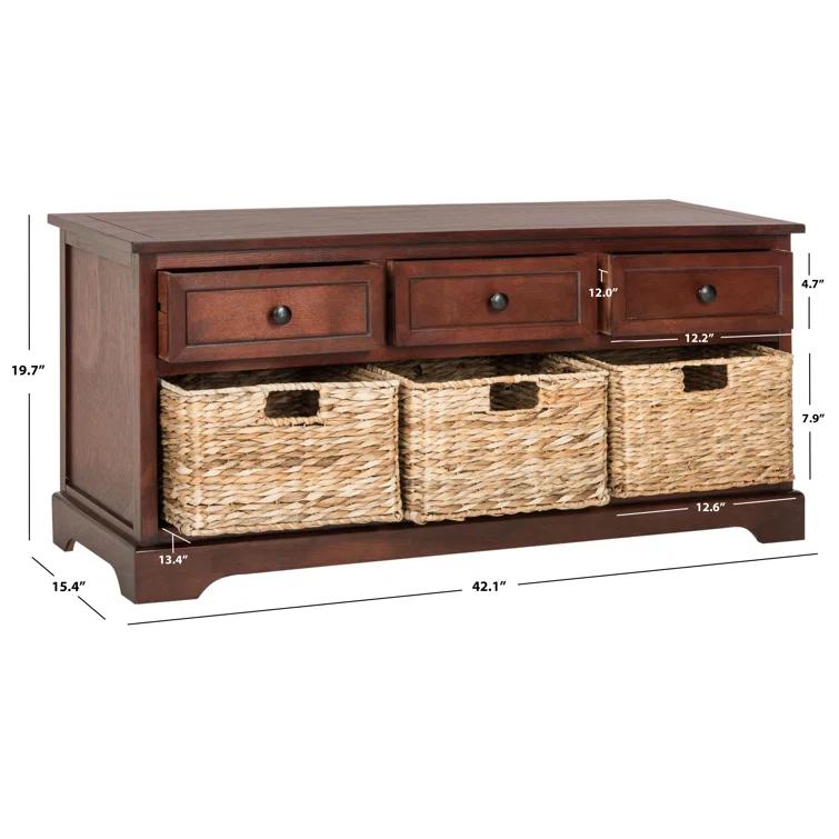 Adayla Solid Wood Drawers Storage Bench