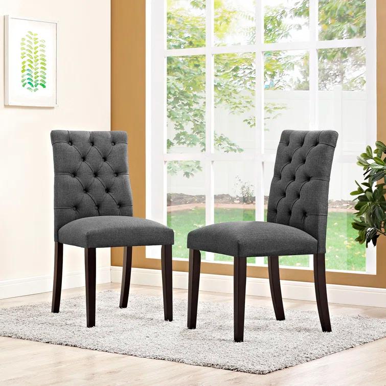 Modway Duchess Button Tufted Fabric Dining Chair