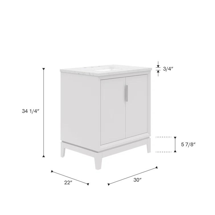 Elizabeth 30" Single Bathroom Vanity Set with Mirror