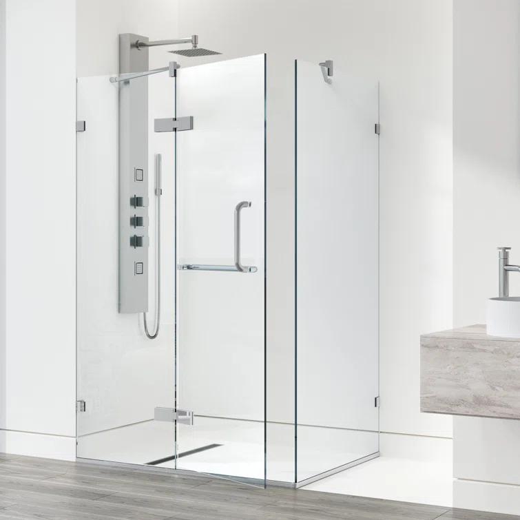 VIGO Monteray 46" W x 30" D x 73" H Hinged Frameless Shower Enclosure with 3/8  Clear Glass VG6011CHCL48