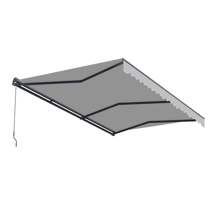 ALEKO Motorized Retractable Patio Awning- Black Frame