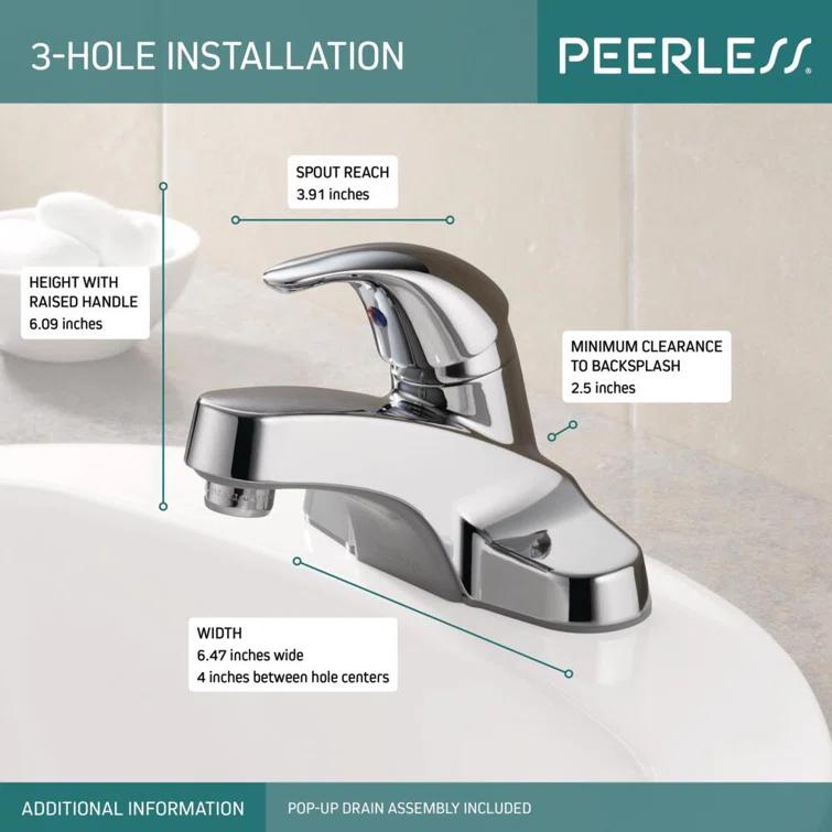 Core Centerset Bathroom Faucet with Drain Assembly, 2-handle Bathroom Sink Faucet