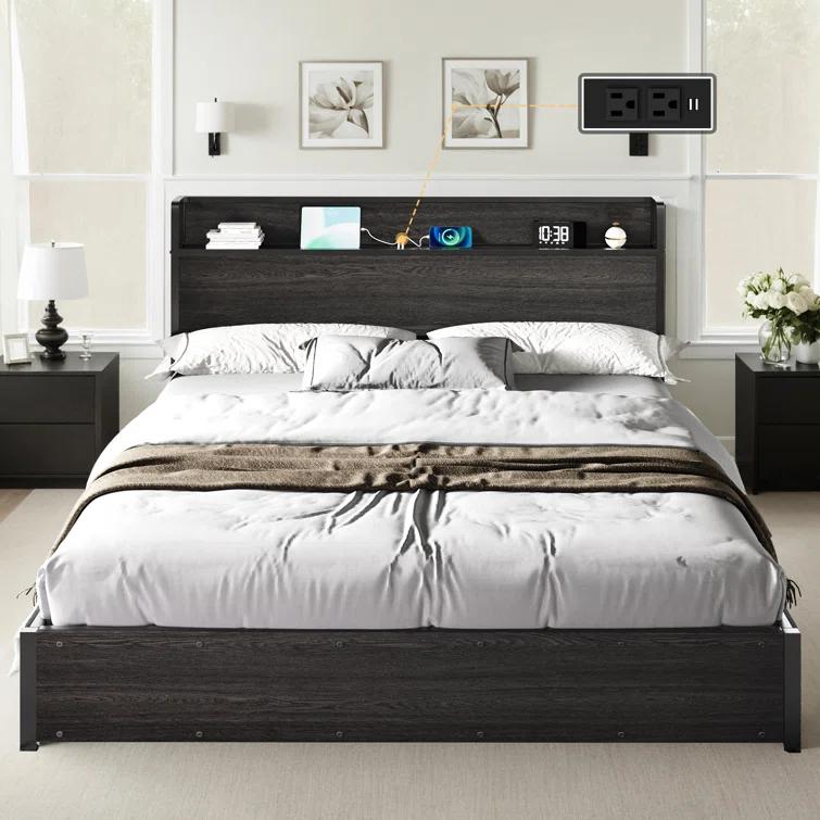 Shila Lift Up Storage Bed Frame & Charging Station