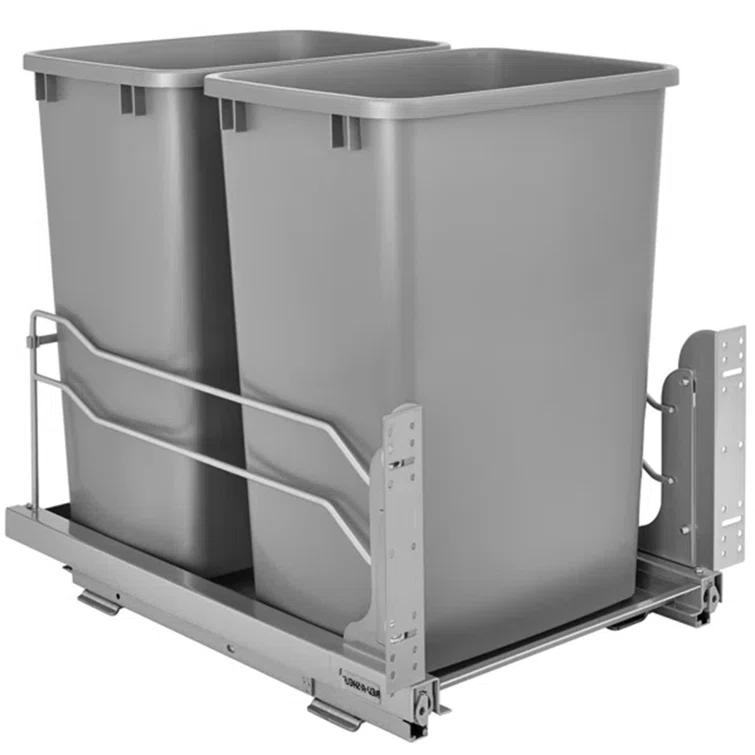 Rev-A-Shelf Double Pull Out Trash Can 35 Qt with Soft-Close
