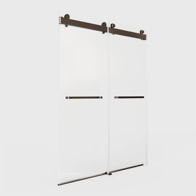 Ceballos 56-60 Inches W *76 Inches H Frameless Double Sliding Soft-Close Shower Door LNNMTB-W1552S00005