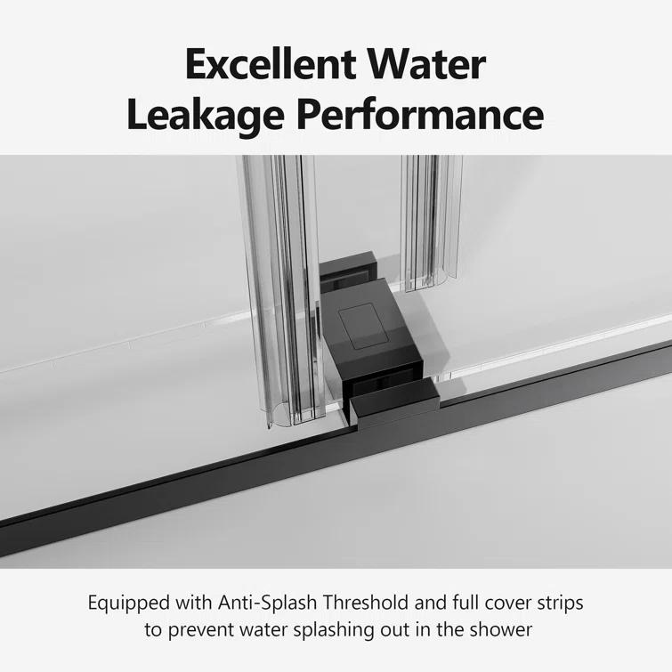 Ceballos 56-60 Inches W *76 Inches H Frameless Double Sliding Soft-Close Shower Door LNNMTB-W1552S00005