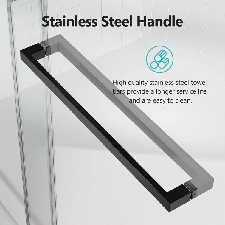 Ceballos 56-60 Inches W *76 Inches H Frameless Double Sliding Soft-Close Shower Door LNNMTB-W1552S00005